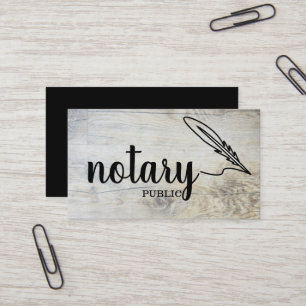 Tarjeta De Visita Notario guión elegante público sencillo blanco y n