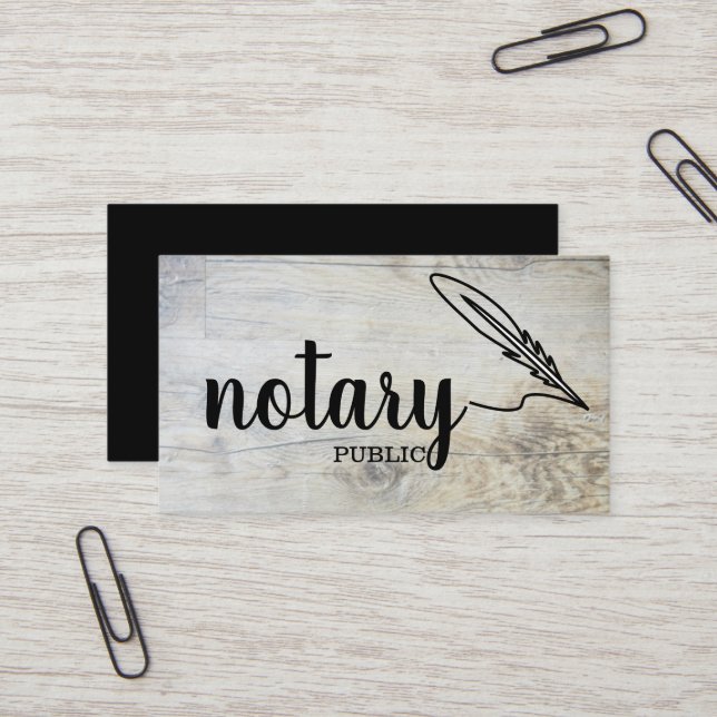Tarjeta De Visita Notario guión elegante público sencillo blanco y n (Anverso/Reverso In Situ)
