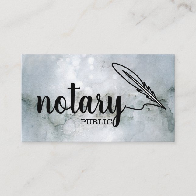 Tarjeta De Visita Notario guión elegante público sencillo blanco y n (Anverso)