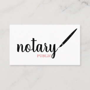 Tarjeta De Visita Notario guión elegante público sencillo blanco y n