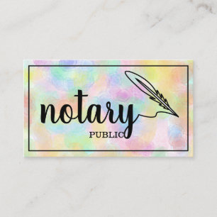 Tarjeta De Visita Notario guión elegante público sencillo blanco y n