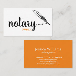 Tarjeta De Visita Notario guión elegante público sencillo blanco y n