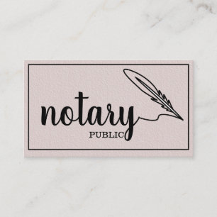 Tarjeta De Visita Notario guión elegante público sencillo blanco y n