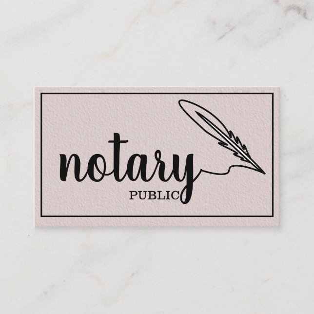 Tarjeta De Visita Notario guión elegante público sencillo blanco y n (Anverso)
