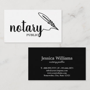 Tarjeta De Visita Notario guión elegante público sencillo blanco y n