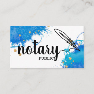 Tarjeta De Visita Notario guión elegante público sencillo blanco y n