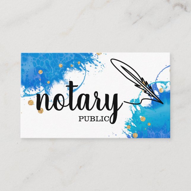 Tarjeta De Visita Notario guión elegante público sencillo blanco y n (Anverso)