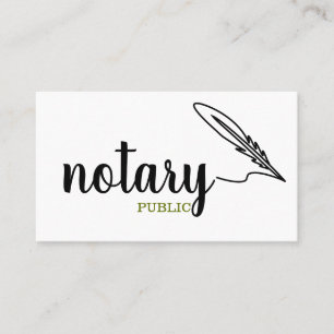 Tarjeta De Visita Notario guión elegante público sencillo blanco y n