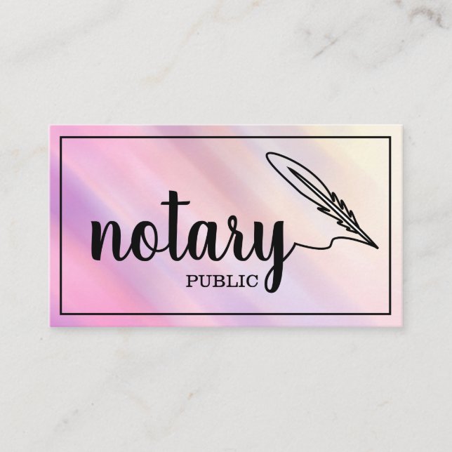 Tarjeta De Visita Notario guión elegante público sencillo blanco y n (Anverso)
