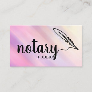 Tarjeta De Visita Notario guión elegante público sencillo blanco y n