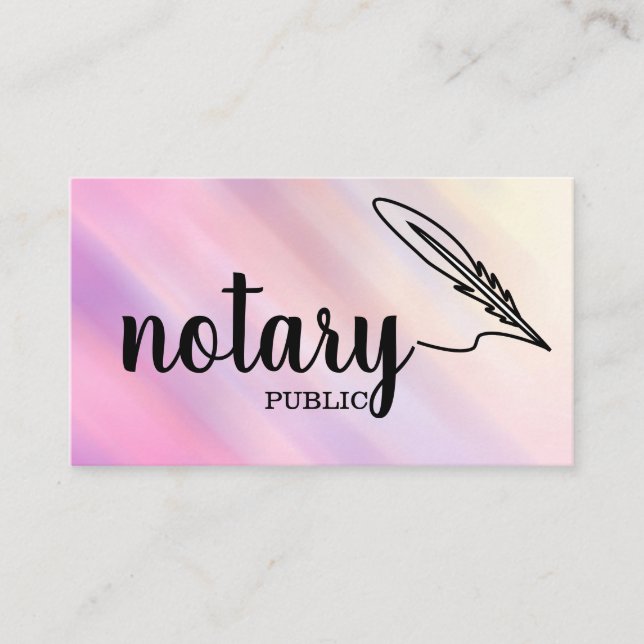 Tarjeta De Visita Notario guión elegante público sencillo blanco y n (Anverso)