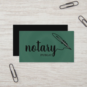 Tarjeta De Visita Notario guión elegante público sencillo blanco y n