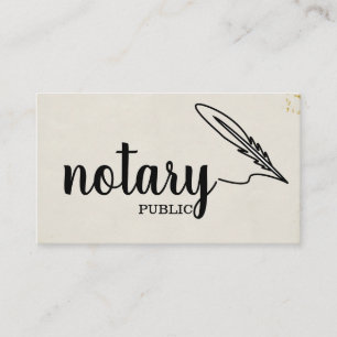 Tarjeta De Visita Notario guión elegante público sencillo blanco y n
