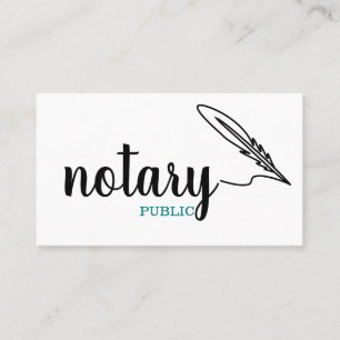 Tarjeta De Visita Notario guión elegante público sencillo blanco y n