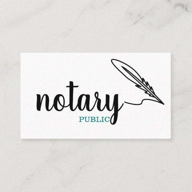 Tarjeta De Visita Notario guión elegante público sencillo blanco y n (Anverso)