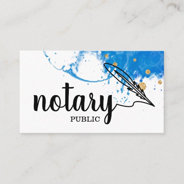 Tarjeta De Visita Notario guión elegante público sencillo blanco y n (Anverso)