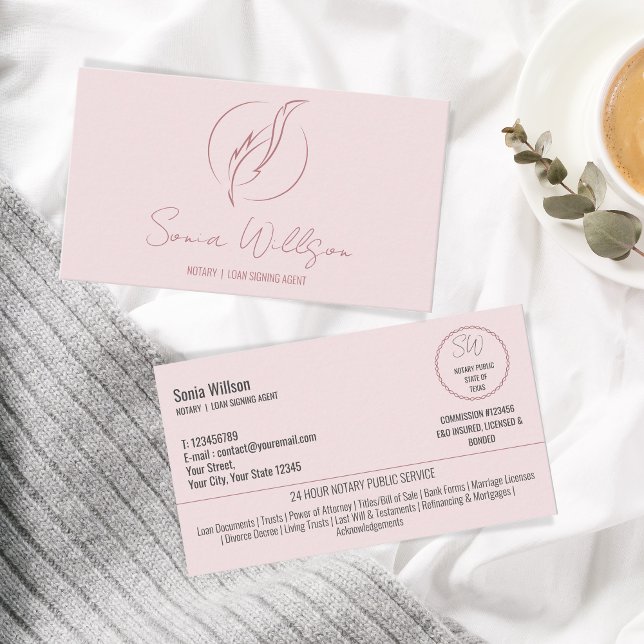 Tarjeta De Visita Notario móvil moderno y elegante agente de firma d (Subido por el creador)