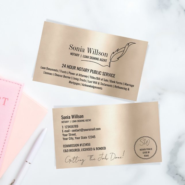 Tarjeta De Visita Notario móvil moderno y elegante agente de firma d (Subido por el creador)