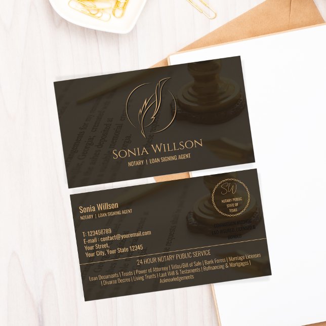 Tarjeta De Visita Notario móvil moderno y elegante agente de firma d (Subido por el creador)