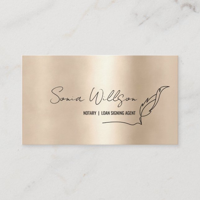 Tarjeta De Visita Notario móvil moderno y elegante agente de firma d (Anverso)