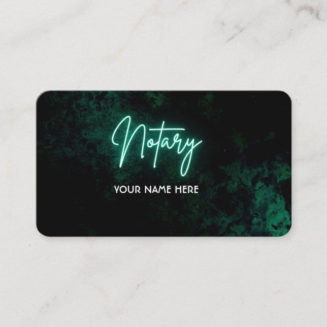 Tarjeta De Visita Notario Neon Verde (Anverso)