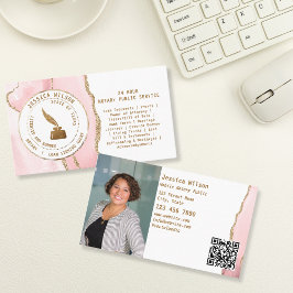 Tarjeta De Visita Notario Préstamo Público Firma Foto Volante Código