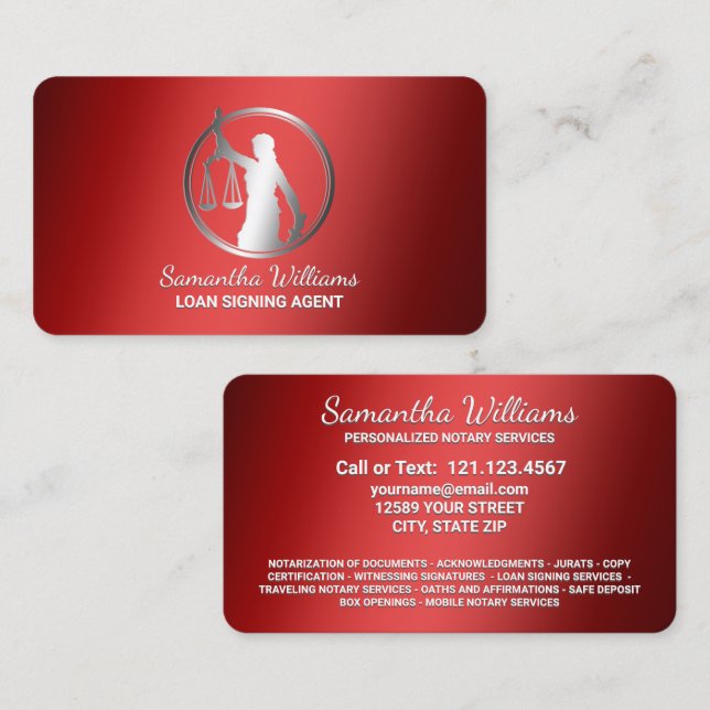 Tarjeta De Visita Notario Profesional Público (Anverso / Reverso)