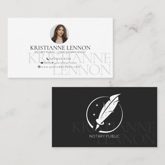 Tarjeta De Visita Notario Público - Agente de firma de préstamos - M (Anverso / Reverso)