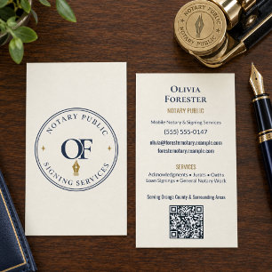 Tarjeta De Visita Notario Público Código QR Profesional