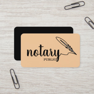 Tarjeta De Visita Notario Público Elegante Letra Imprenta Negro y Bl