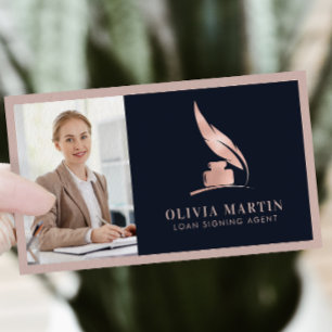 Tarjeta De Visita Notario público elegante profesional de Rubor y Ma