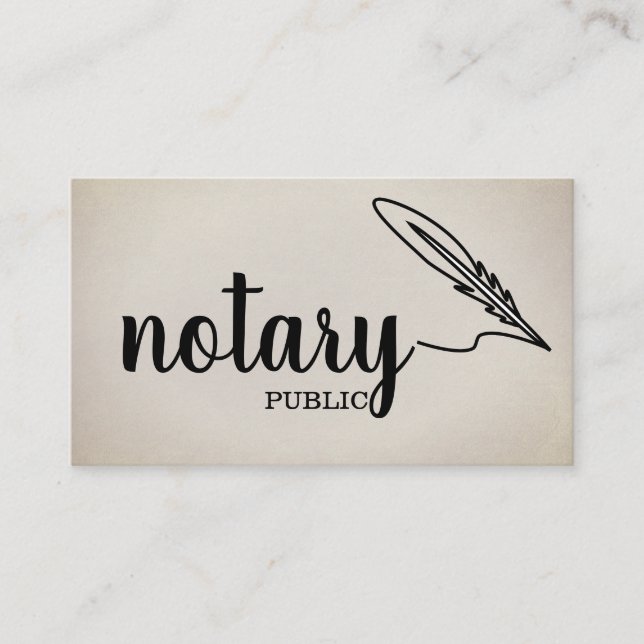 Tarjeta De Visita Notario Público Elegante Script Sencillo  (Anverso)