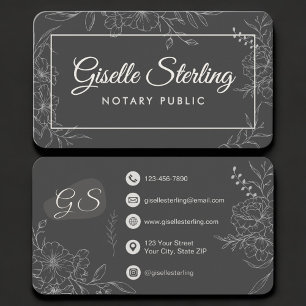 Tarjeta De Visita Notario Público Floral