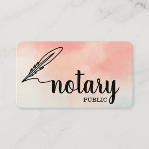 Tarjeta De Visita Notario Público Letra Elegante Plano