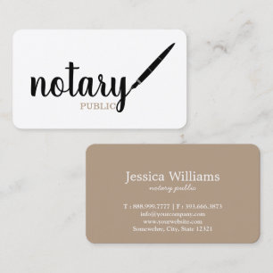 Tarjeta De Visita Notario Público Letra Elegante Plano Negro & Blanc
