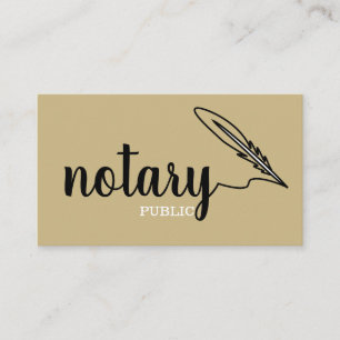 Tarjeta De Visita Notario Público Letra Elegante Plano Negro & Blanc