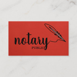 Tarjeta De Visita Notario Público Letra Elegante Plano Negro & Blanc