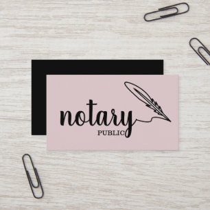 Tarjeta De Visita Notario Público Letra Elegante Plano Negro & Blanc