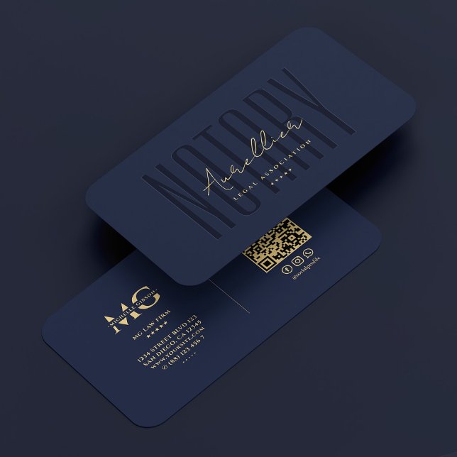 Tarjeta De Visita Notario público móvil Marina oscura azul moderno (Mobile Notary Public Dark Navy Blue Modern Business Card
)