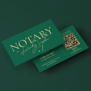 Tarjeta De Visita Notario Público Móvil Minimalista Elegante Verde