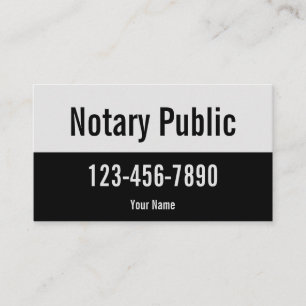 Tarjeta De Visita Notario público promocional gris claro y negro