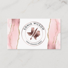 Tarjeta De Visita Notario público Texas Stamp Loan Siging Agent Busi