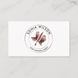 Tarjeta De Visita Notario público Texas Stamp Loan Siging Agent Busi