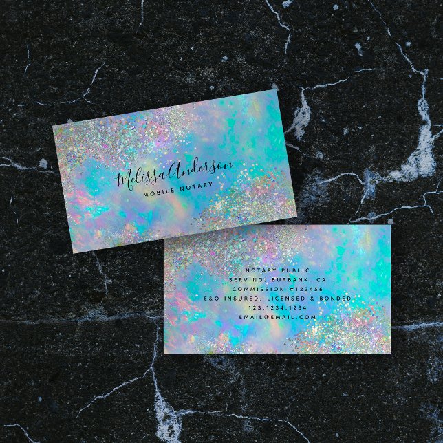 Tarjeta De Visita Notario Purpurina de la Piedra Óptica Holográfica (Subido por el creador)