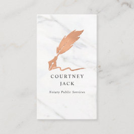 Tarjeta De Visita Notario Servicio Público Lujo Marble Rosa Oro