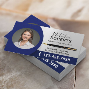 Tarjeta De Visita Notario y agente de firma de préstamos modernos fo