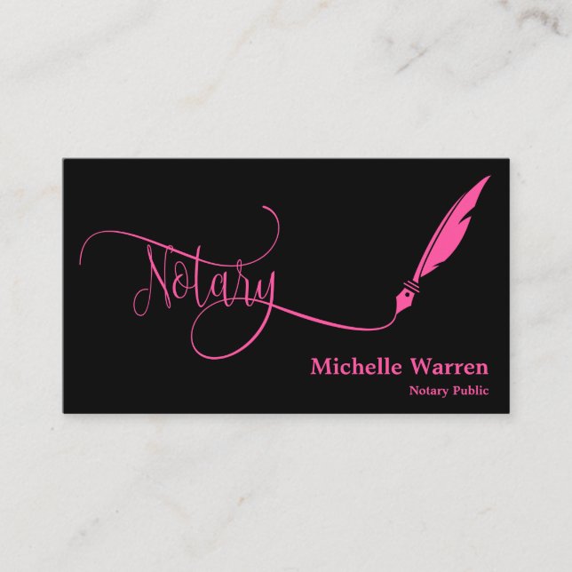 Tarjeta De Visita notary feather pen loan firma turquoise business (Anverso)