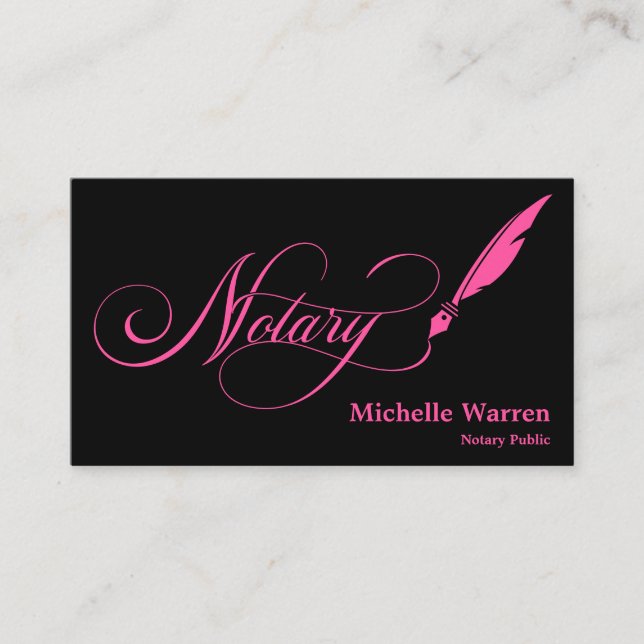 Tarjeta De Visita notary feather pen loan firma turquoise business (Anverso)