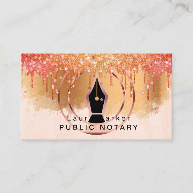 Tarjeta De Visita Notary Loan Firma Agente Rosa Fiscal Busi (Anverso)