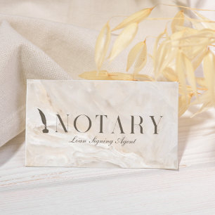 Tarjeta De Visita Notary Loan Siging Agent Beige Marble